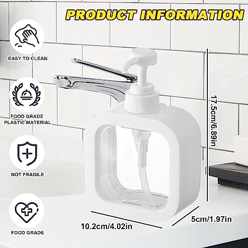 Image of Qivine Modern Soap Dispensers, Small Hand Bathroom Soap Dispensers, 2Pcs Pump Bottle Dispenser 10Oz with Pump Refillable Labels for Bathroom Kitchen Sink