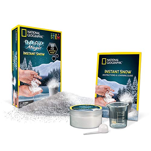 NATIONAL GEOGRAPHIC Science Magic: Instant Snow  Complete Science Kit and Arts and Crafts Activity for Kids, Fake Snow Great for Making Cloud Slime