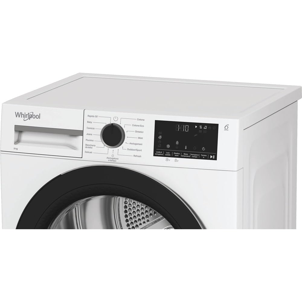 Whirlpool C WD 83M WBS IT, Capacità 8kg, classe D, colore White, Display digitale XL