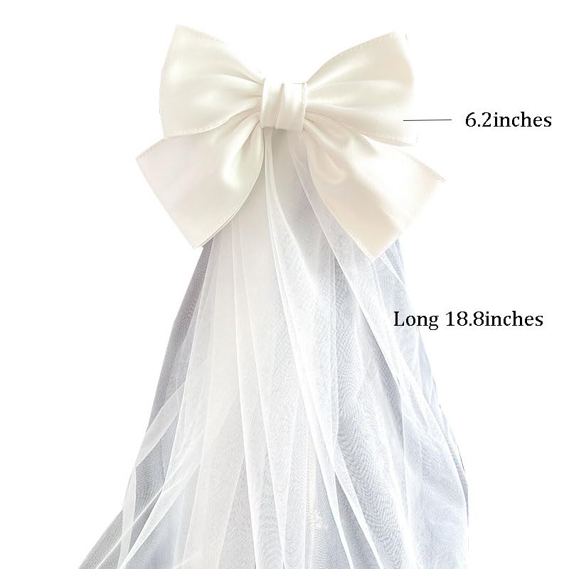 Miniatura 7 de LUXCASTLE Velo de boda velo de boda velo de boda velo de boda velo de lazo velo corto velos cortos lazos velos de deshierbe accesorios de novia para