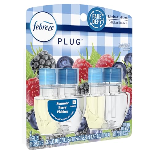 Febreze Plug In Air Freshener, Odor-Fighting Scented Oil Refill, Summer Berry Picking, 2 Refill - image 8