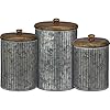   Primitives-by-Kathy-Rustic-Style-Canisters-Set-of-3-Galvanized-Metal-and-Wood