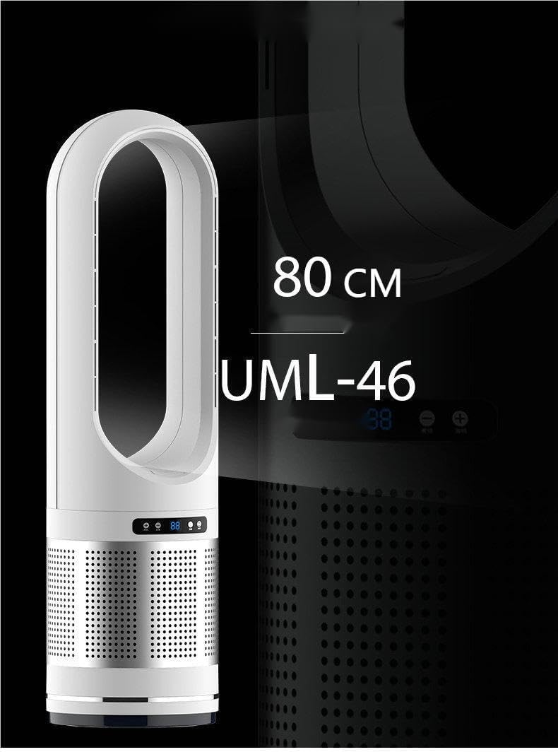 Bladeless Tower Fan with LED Display, White, Digital Control Panel, Timer Function, Oscillating Cooling Fan for Home