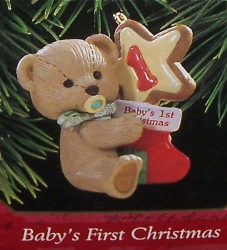 Primera Navidad del bebé 1997 oso Hallmark, adorno navideño de colección vintage