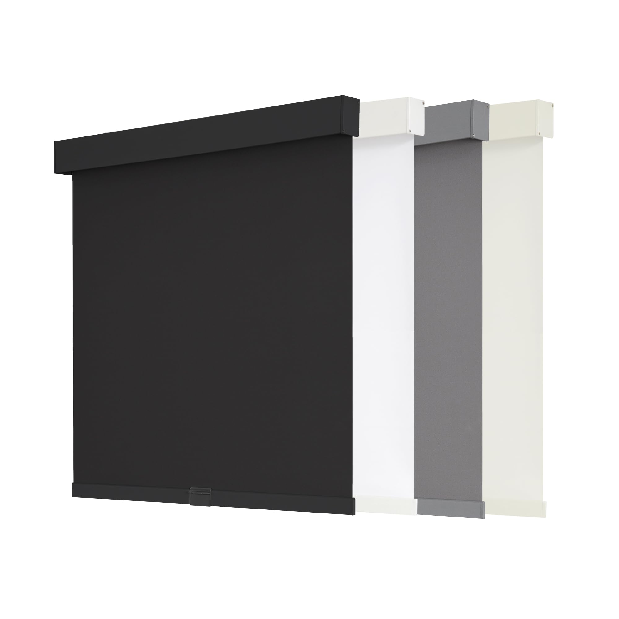 AOSKY Blackout Roller Shades Cordless Blinds for Windows, Free-Stop Shades with Valance, Thermal Insulated Fabric, UV Protection, Natural Woven Blinds for Home and Office (35" W x 72" H, Black)Global Recycled StandardGlobal Recycled StandardGlobal Recycled Standard