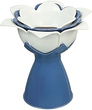 طقم اقماع بلاستيك شكل وردة من تيتيز، 4 قطع - ابيض ازرق