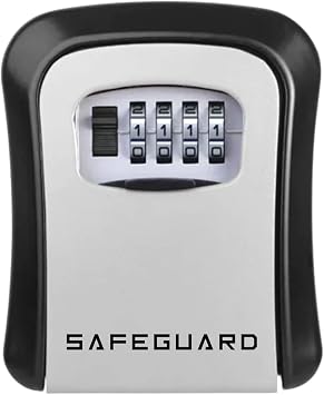 D&S London ® Safeguard Wall Mounted Key Safe Box Outdoor, Combination Key Lock Box for Secure Key Storage, Weather Resistant Key Holder for Home Office Holiday lettings, Airbnb