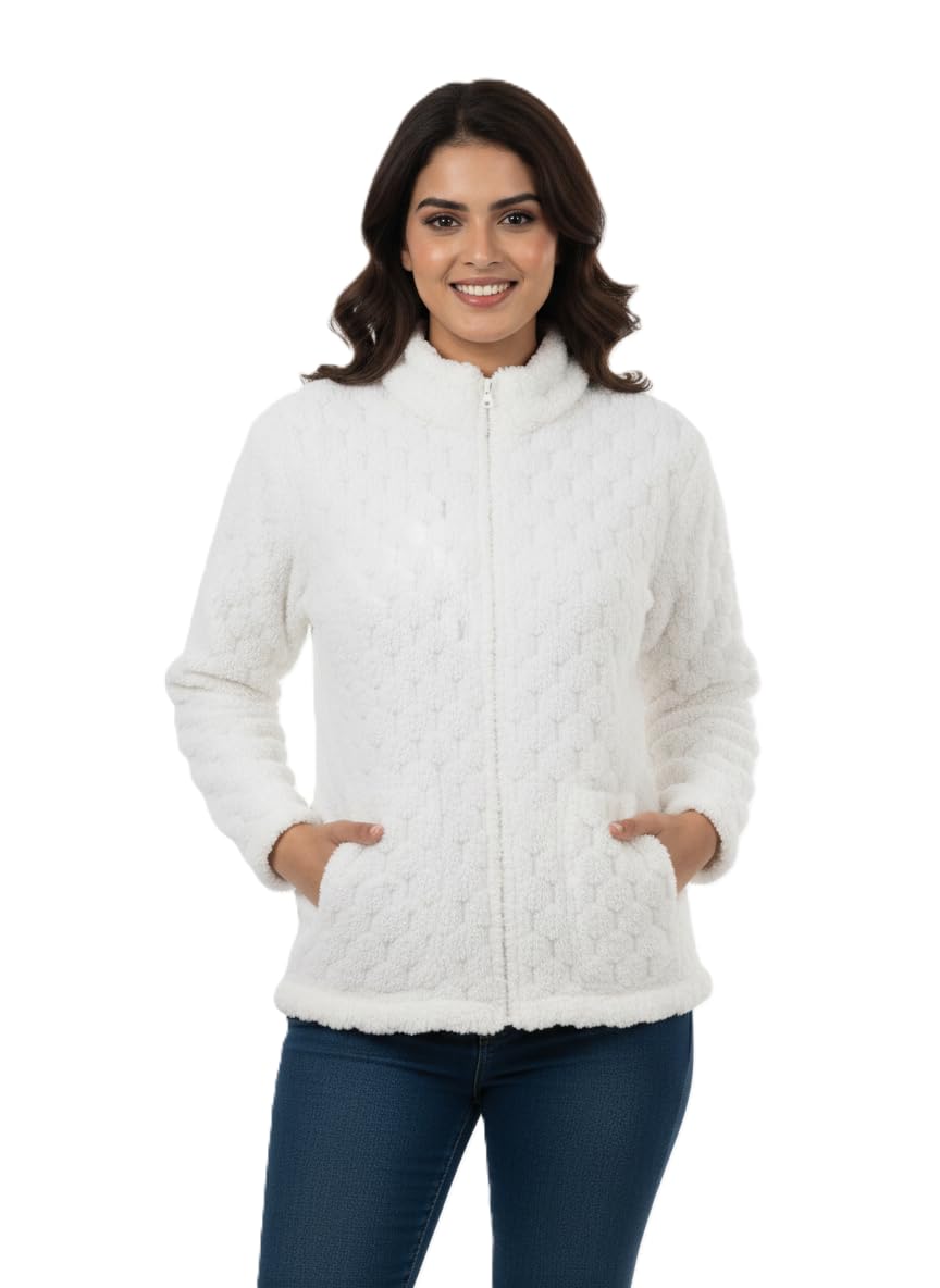 Full Sleeves Zipper Snow Fabric Jacket For Women Winterwear-image-47