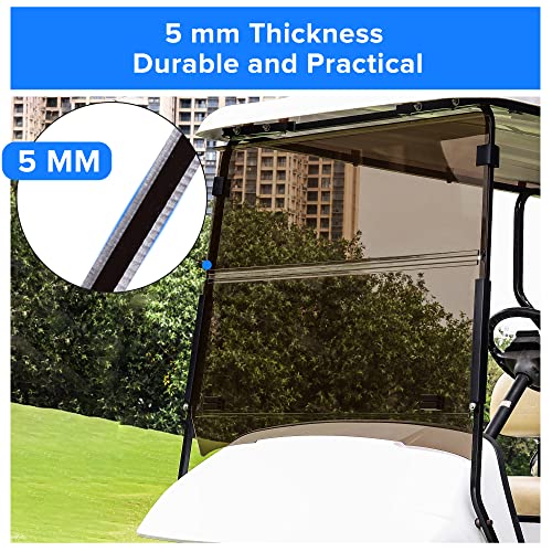 Nuojinsi Golf Cart Windshield For Ezgo Txt Golf Carts Gas And Electric Models(1995-2013), Ezgo Txt Windshield 5Mm Thick Clear/Tinted Folding Down Windshield-Anti-Uv And Impact Resistant #TOP1