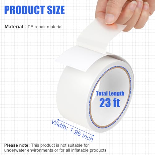 AOOWU Zelt Reparaturband, 5CM*7M PVC Planenband, Professional Unsichtbares Wasserdichtes, UV-Beständig Tape, Reparaturklebeband für PVC-beschichtetes Zelt/Markise/Pavillon/Abdecktuch