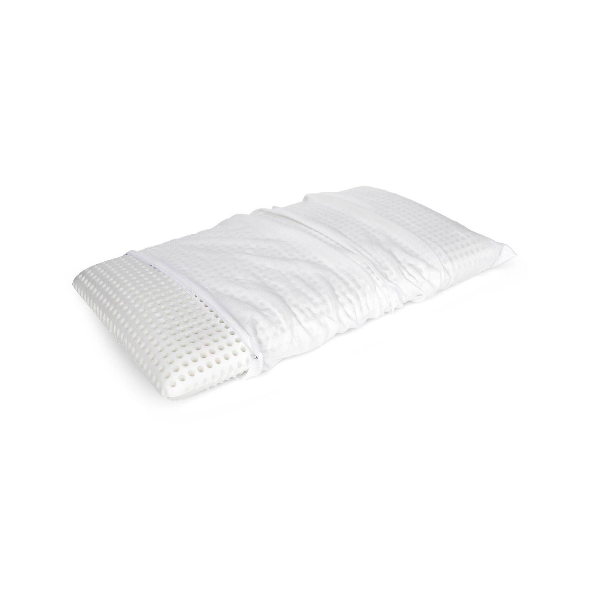 Dmora Talamo Italia - Cuscino per letto, 100% Made in Italy, Guanciale sfoderabile a saponetta in Memory Foam forato, Anallergico e Traspirante, 70x39x h10 cm