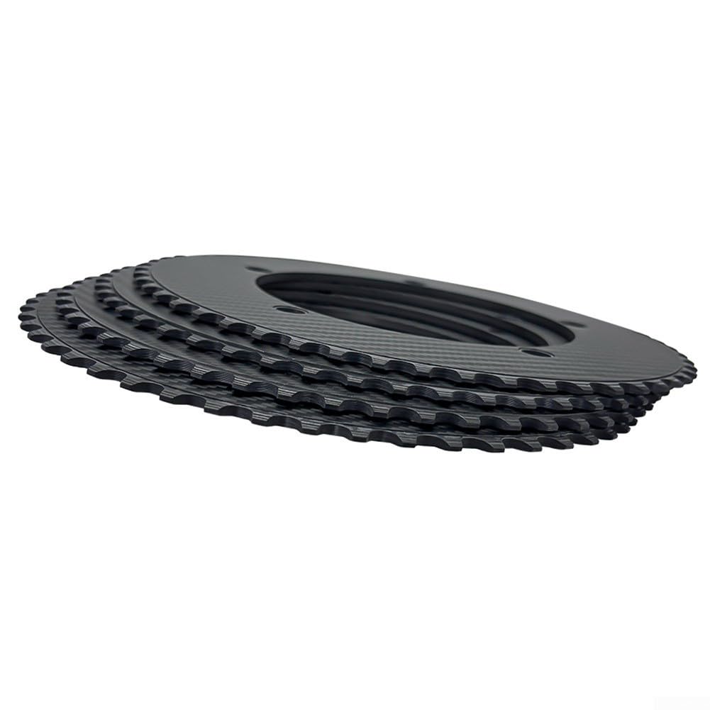 Plato de fibra de carbono para bicicleta de pista de engranaje fijo Bcd144 49t de una sola velocidad negro (49T)
