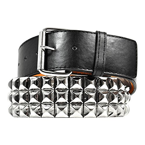 Cinturón Blue Banana 3 Row Large Studded (Negro/Plateado)