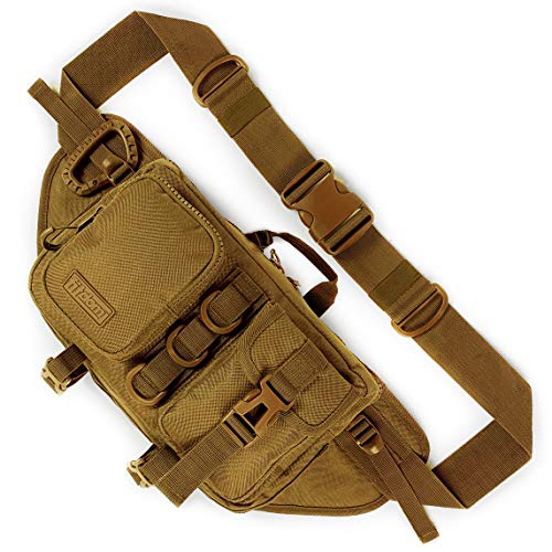 Fitdom Tactical Sling Bag for Men. Made from Heavy Duty Nylon & Built