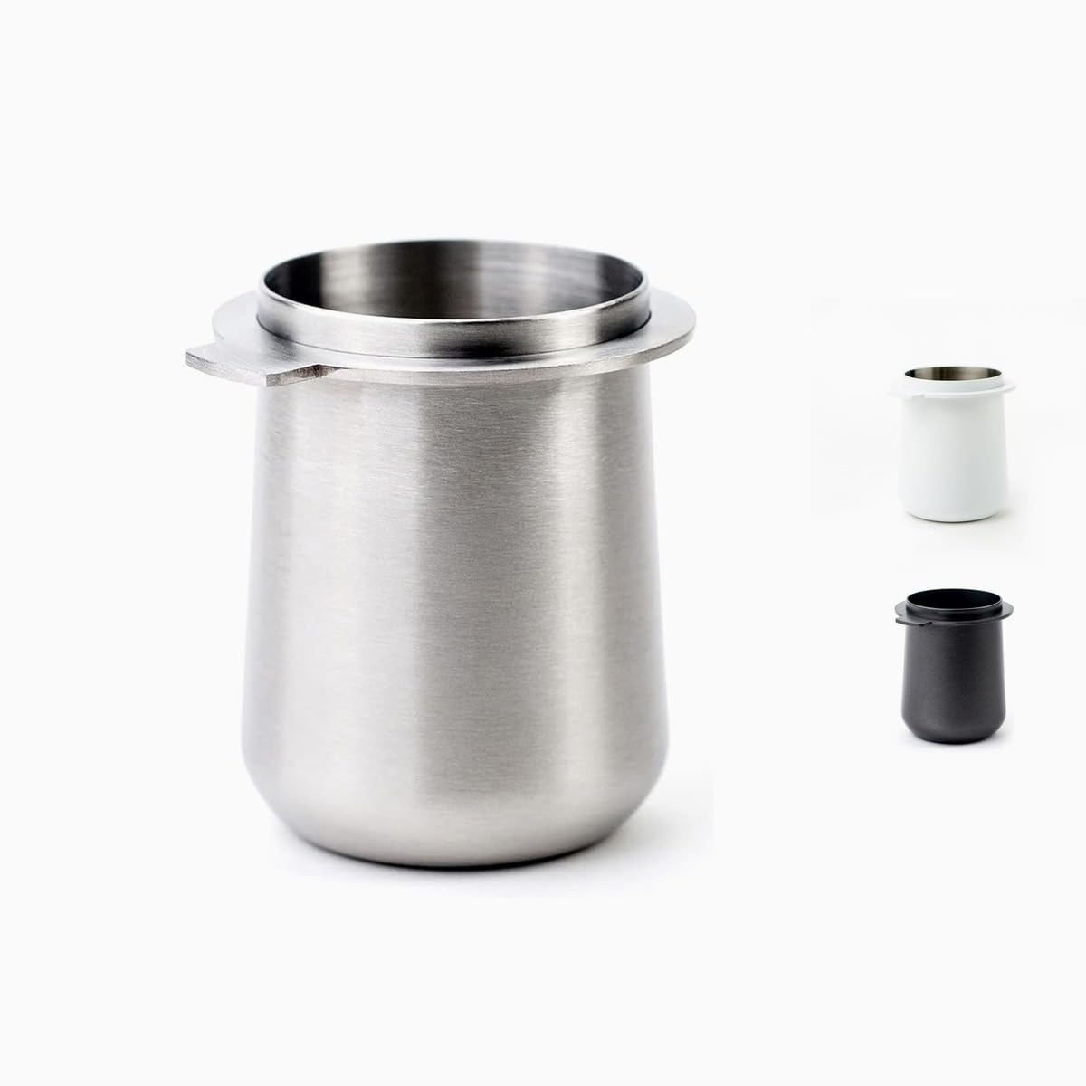 Crema Coffee Products | 54mm Dosing Cup | Brushed Silver | 100% Stainless Steel | Espresso Coffee Dosing Cup | Fits 54mm Breville Portafilters