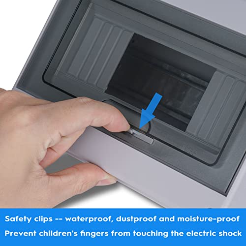 Sicherungskasten Aufputz Verteiler, Verteilerkasten Aufputz ip65 1-reihig für 8 Module, mit Zubehör, Kleinverteiler für Gärten, Feuchtraum