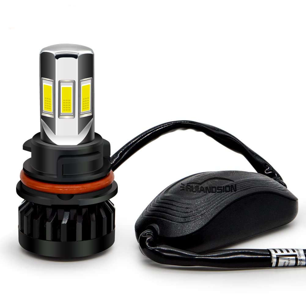 Ruiandsion Ampoule LED PH11 Phare Moto, 9-85V AC/DC 32W 3000LM 6000K Blanc Froid, Ventilateur Silencieux Anti-vibration, Ampoule de Remplacement Universelle pour Moto Scooter Quad