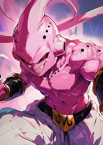 Image of NIJUKA Anime Printed Metal sheet Poster For Home And Room Decoration | For Anime Art Fans Boys And Girls (Kid buu art)