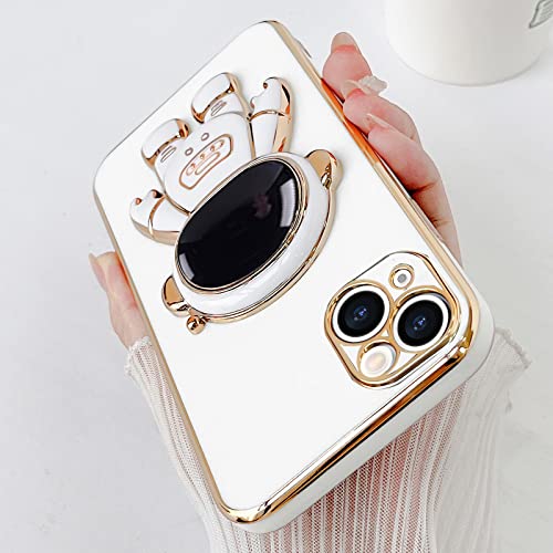 Pepmune Compatible With Iphone 13 Case Cute 3D Astronaut Stand Design Camera Protection Shockproof Soft Back Cover For Apple Iphone 13 Phone Case White #TOP2