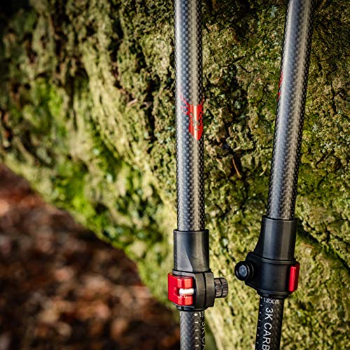 Foto von Rothwild Wanderstöcke, Modell Steinbock, Trekkingstöcke aus Carbon mit Kork-Griff, für Damen und Herren, Länge 105-135cm Schwarz