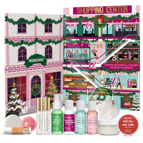 Beauty Advent Calendar 2025 for Adults Women & Teen Girls 12 Days Bath and Body Christmas Gifts Sets for Women 12pcs Spa Gift Baskets for Her Skincare Beauty Gifts Box Kit