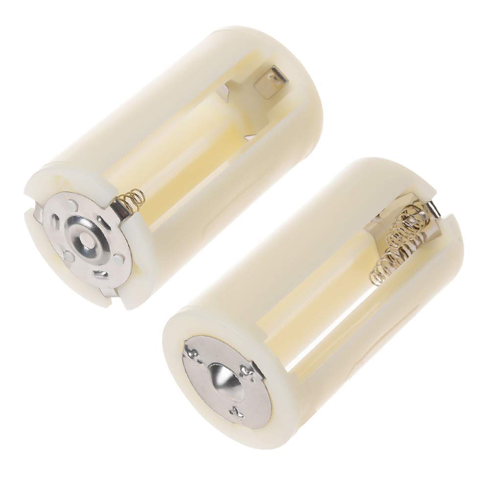 YXQ 8Pcs 3 AA to D Battery Adapter, 1.5V Converter Case Holder Storage Spring Clip Wireless Plastic Box Positive Negative