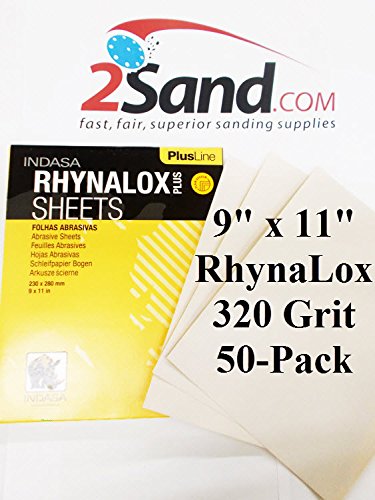 RhynaLox 9x11 Plus Line Al Ox No-Load Sandpaper 50-Pack 320 Grit