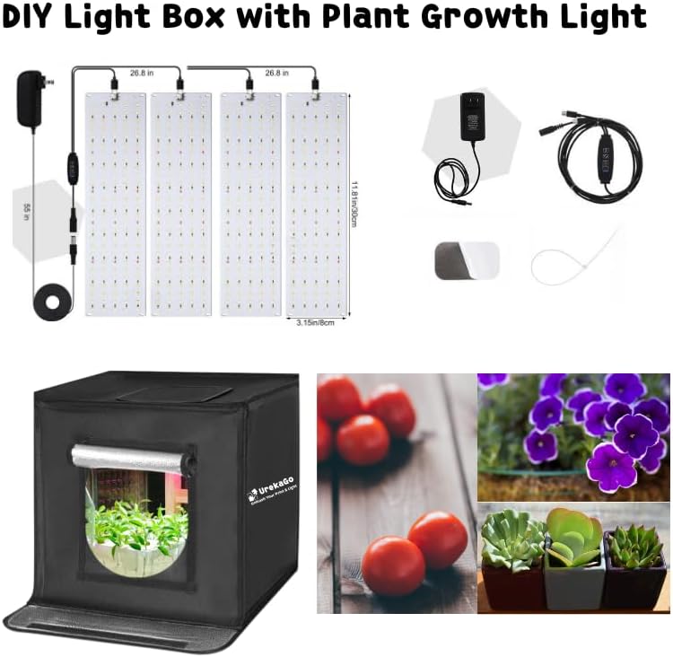 Foldable Exposure Unit | Screen Printing, Cyanotype, 3D Printing Resin Crafts, Shoe Yellowing Removal, UV Glue Curing, 16x16x16 in (Plant Growing Kit)
