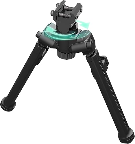 Bípodes de rifle para caza y disparo con giro de 360 y bípode de pistola de 10 alturas ajustables para rifles