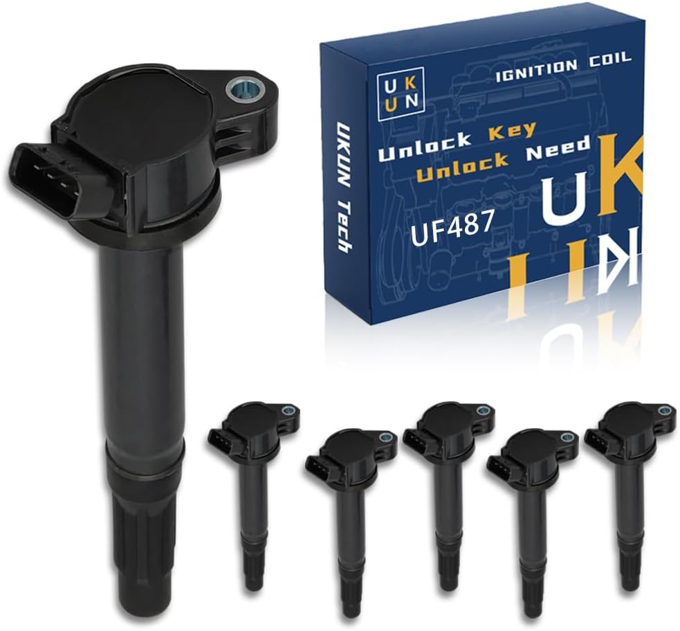 6PCS UF553 Ignition Coil compatible with Ford EXPLORER F150 FLEX TAURUS EDGE MUSTANG, for Lincoln MKS MKT MKX MKZ, for Mazda CX-9 Replace 7T4Z-12029-E DG520
