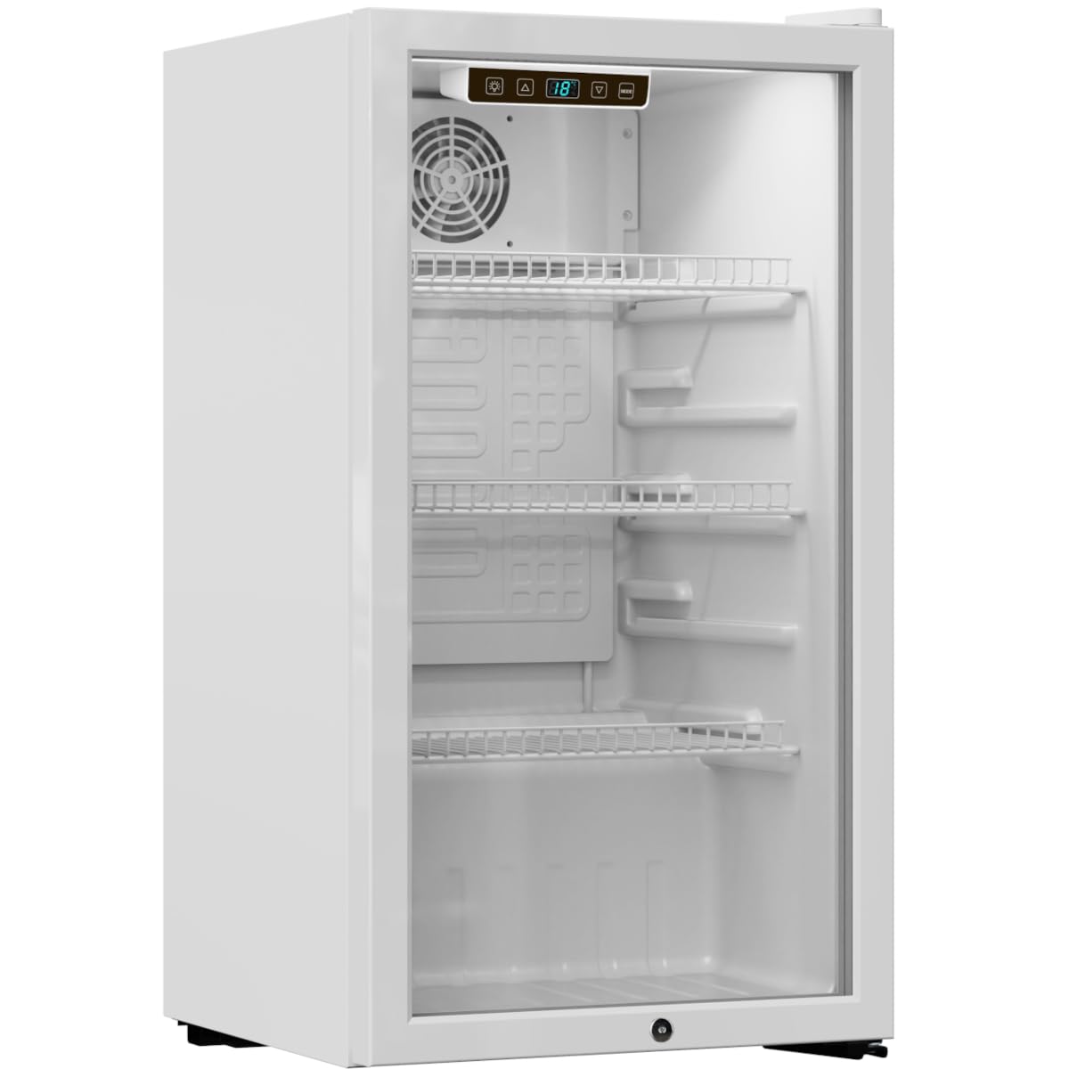 PKM GKS83W Flaschenkühlschrank 89 L Display Touch Control Umluft-Kühlung Blaue LED-Beleuchtung