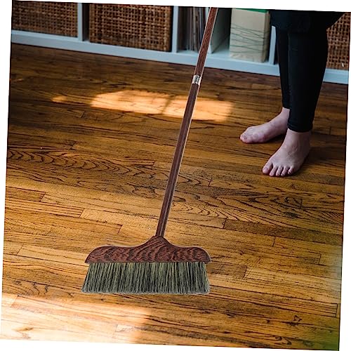 Homoyoyo Langer Besen aus Hühnerflügelholz mit Weichen Borsten Antistatisch Vielseitiger Haushaltsbesen für Boden und Badreinigung Geeignet für Holz Fliesen Betonböden – Bild 4