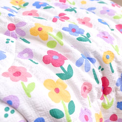 Image of Caressma Colorful Floral Toddler Bedding Set 4 Pieces Kids Comforter Set