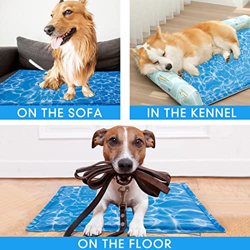 Suroomy Cooling Mat For Dogs Water Injection Mats Bed Mats,Self Pet Dog Cool Pads Cats Indoor And Outdoor (Large, Blue), Large(19X35 Inch) #TOP6