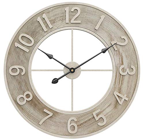 Madera 3D Digital Vintage relojes de pared 60cm de diámetro grande rústico reloj de pared decorativo retro reloj de pared silencioso