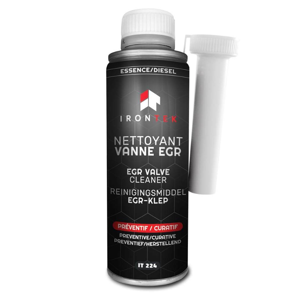 Nettoyant Vanne EGR Diesel et Essence sans Démontage 300ml - IRONTEK | IT224 | Élimine Dépôts Calamine Système EGR Complet | Qualité Pro