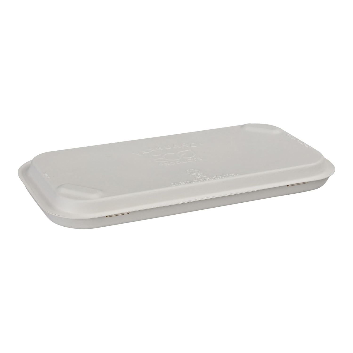 ECO PRODUCTS Compostable Vanguard 13"x7" Pizza Clamshell To Go Containers, Case of 200, Flatbread Take Out Food Box, White Renewable Molded Fiber, No-Added PFAS, ASTM Compliant, BPI-Certified