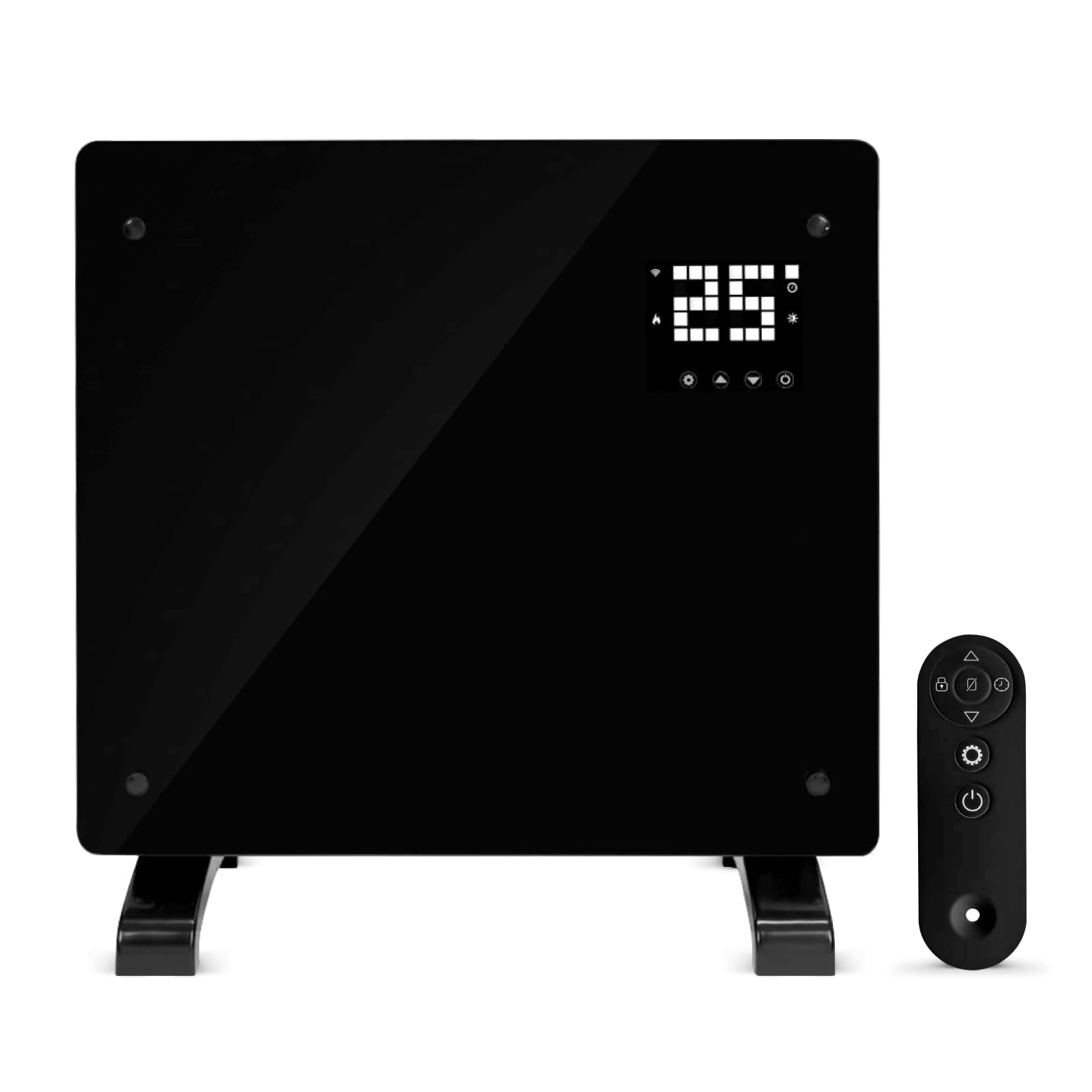 Devola Wifi Enabled Smart Electric Glass Panel Heater 1000W Alexa Heating  Control, Open Window Detection, Wall Mounted Free Standing Low Energy