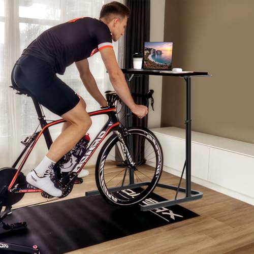 Image of Adjustable Treadmill Walking Pad Desk, for Bike /Cycling Trainer, Workstation Standing Desk, Trainer Stand Table for Indoor, Treadmill Attachment-Exercise While Working or Watching TV, Black