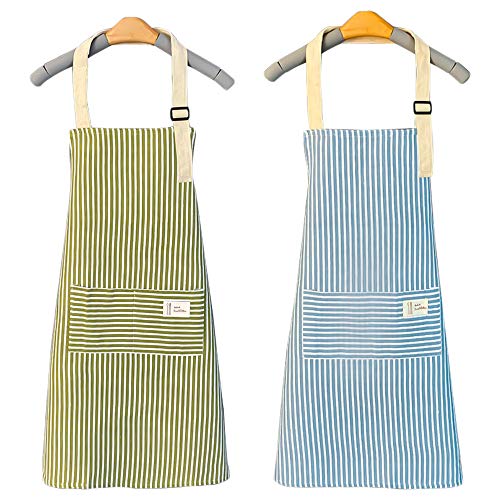 Set Grembiuli Da Cucina In Cotone Puro - 6 O 12 Pezzi Con Pettorina, Made In Italy, Ideale Per Ristoranti E Casa - Foto 5