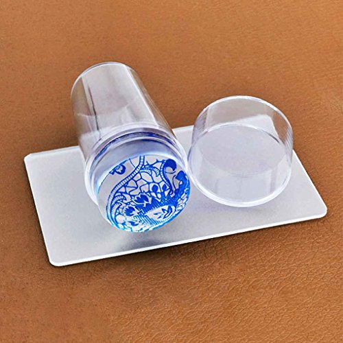 Babysbreath 1 Set Klar Nail Art Stamper Schaber Set Transparent Silikon Marshmallow Nagel Stempel Gereedschap – Bild 5