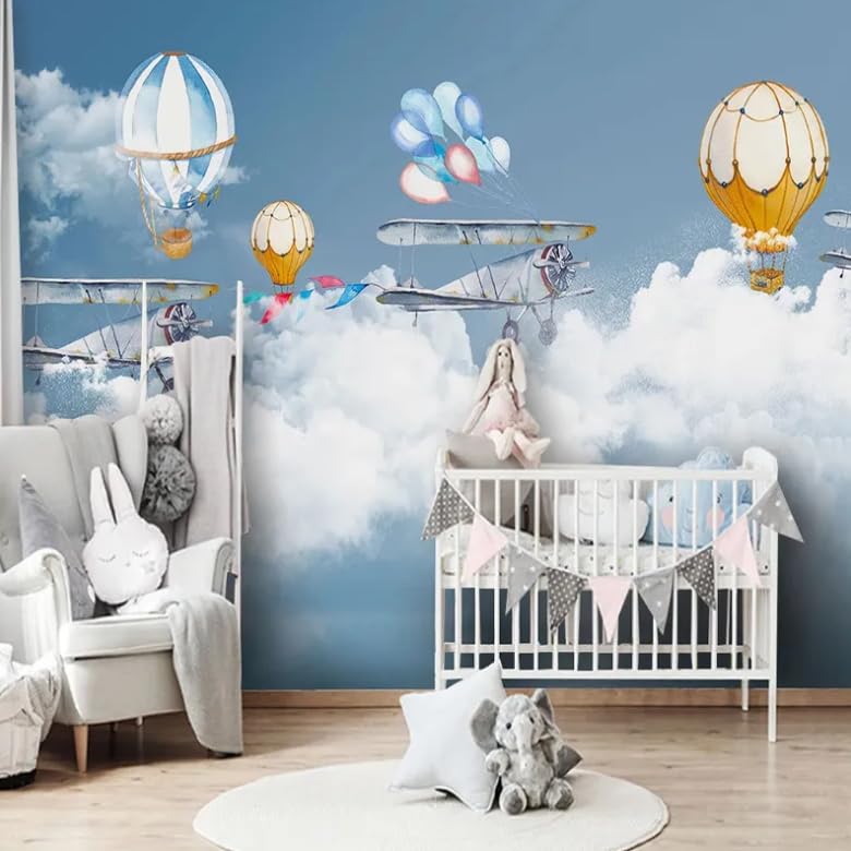 Papier peint photo moderne 3D ballon air chaud pour chambre enfant fersque 400x280