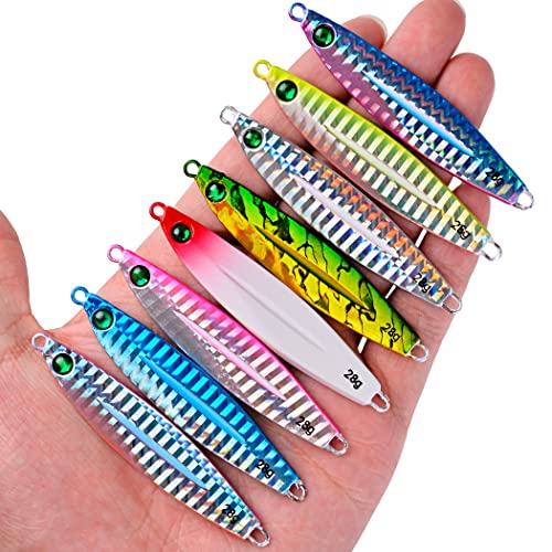 Aorace 10Pcs 5.5Cm/10G Casting Spoon Lures Fishing Spinners Salmon & Trout Minnow Baits With Feather #TOP2