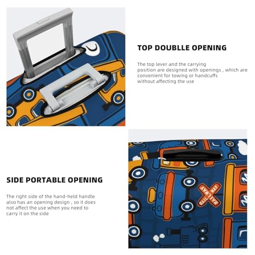 Funny Steam Train Luggage Cover Washable Elasticated Luggage Covers for Suitcase tsa Approved Stylish Dust and Scratch Resistant Luggage Case Protector for Kids and Adults -4