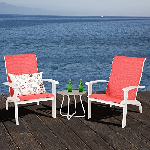 Anmutig Aluminum Deep Seating Patio Lounge Chair, Outdoor Club Chair Weather Resistant, Fire Pit Chair For Patio Porch Garden Backyard Deck (Red) #TOP4