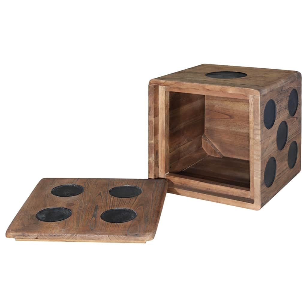 Mindi-Holz Aufbewahrungskiste 40 x 40 x 40 cm Würfel-Design, als Sitztruhe Couchtisch oder Hocker im Wohnzimmer Flur Diele, mit Deckel