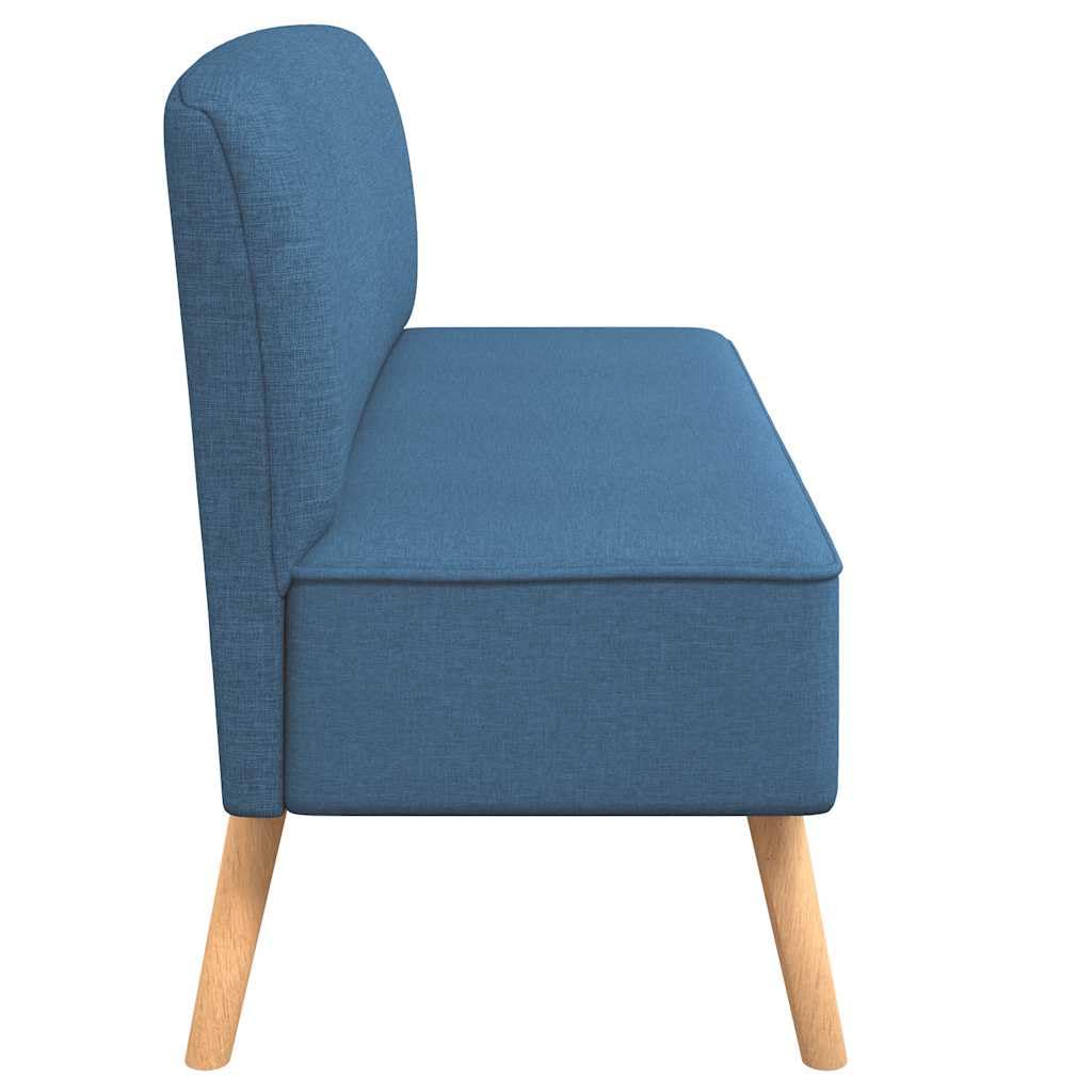 Canape 2 Places 117x55,5x77 cm Tessuto Blu Legno | Telaio in legno solido, comodo cuscino imbottito, seduta per soggiorno, facile da montare