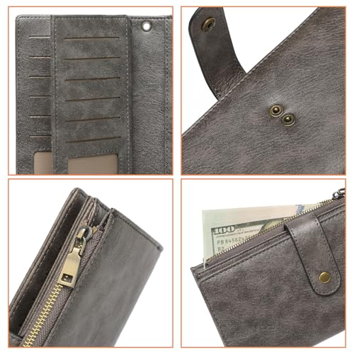 Image of GOIACII Women's Wristlet Wallet Grey