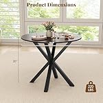 Giantex 36" Round Dining Table for 4, Farmhouse Kitchen Table with Rubber Wood Legs, Adjustable Foot Pads, Dining Room Tables for Dinette, Small Space, Dinner, Living Room, Restaurant, Espresso - Image 3