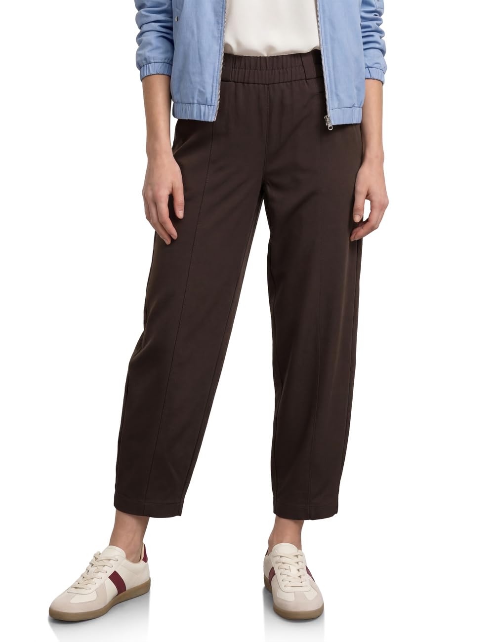 Street One Barrel Leg Trousers with Buckle Detail Espresso Brown 44